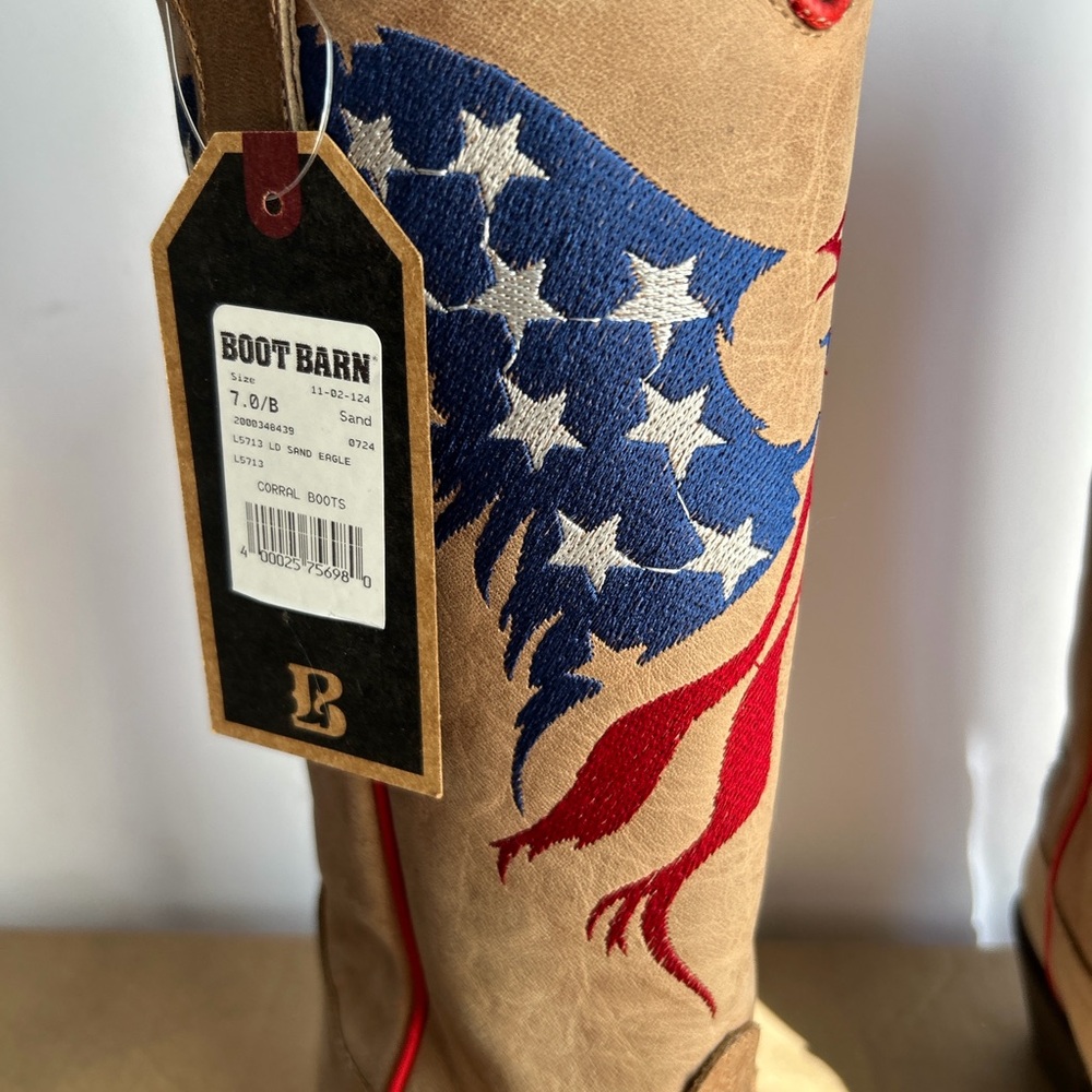 Circle G Eagle Flag Boots Size 7M - Picture 6 of 15